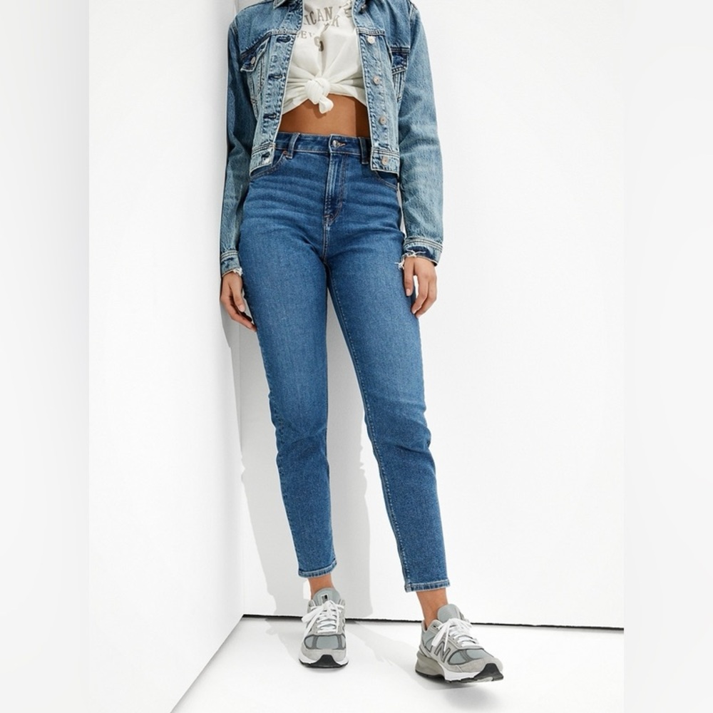 AE stretch mom jeans 000xs